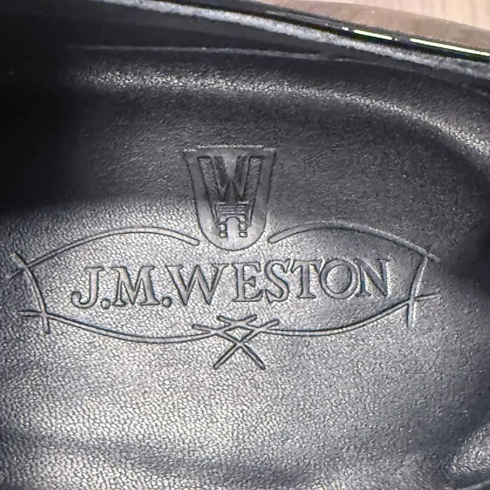 J.M. Weston Black Patent Leather Oxford Shoes w/ Box UK 7